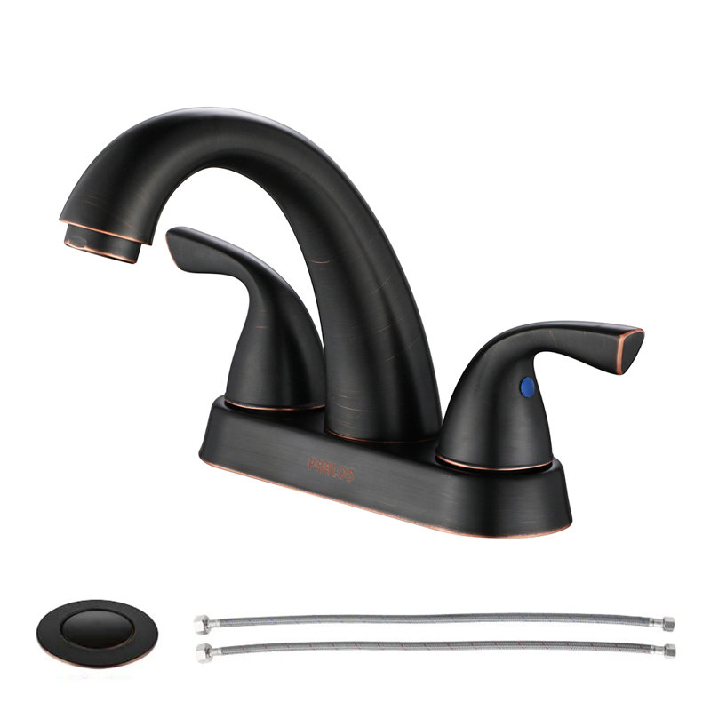 Centerset 2-handle Bathroom Faucet with Drain Assembly, Oil Rubbed Bronze