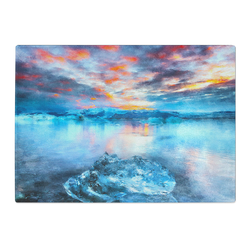 Tempered Glass Iceland View Chopping Board, 20 cm x 28.5 cm