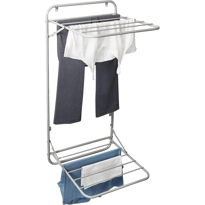 Over The Door Two-Tier Drying Rack - Space Saving & Retractable