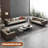 Khaki Genuine Leather Modular Sofa cushion couch-109304993-109304995-109304991