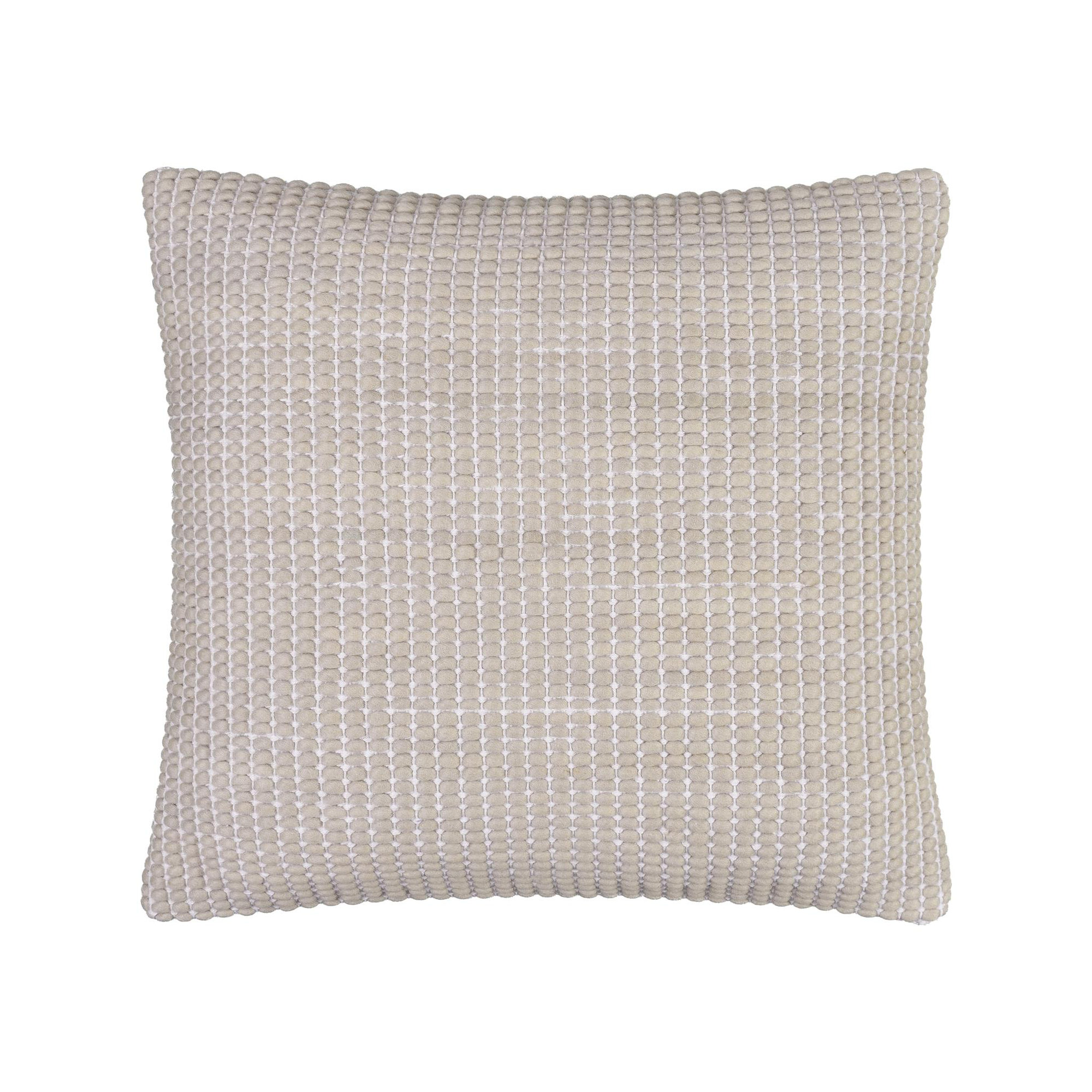 Waverly Wool Throw Pillow, 22" x 22", Gray, Down