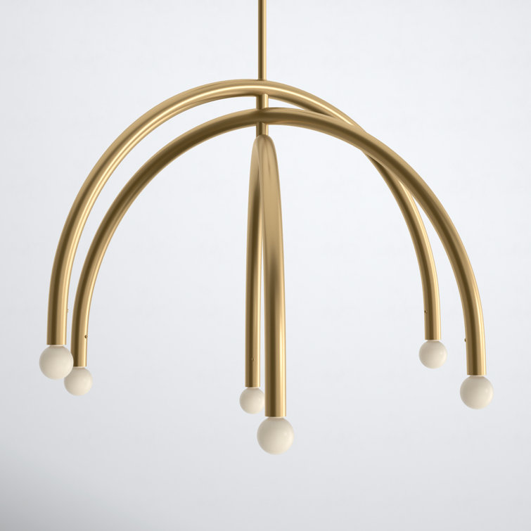 CH-JLLB+ Elegant 6-Arm Brass Chandelier