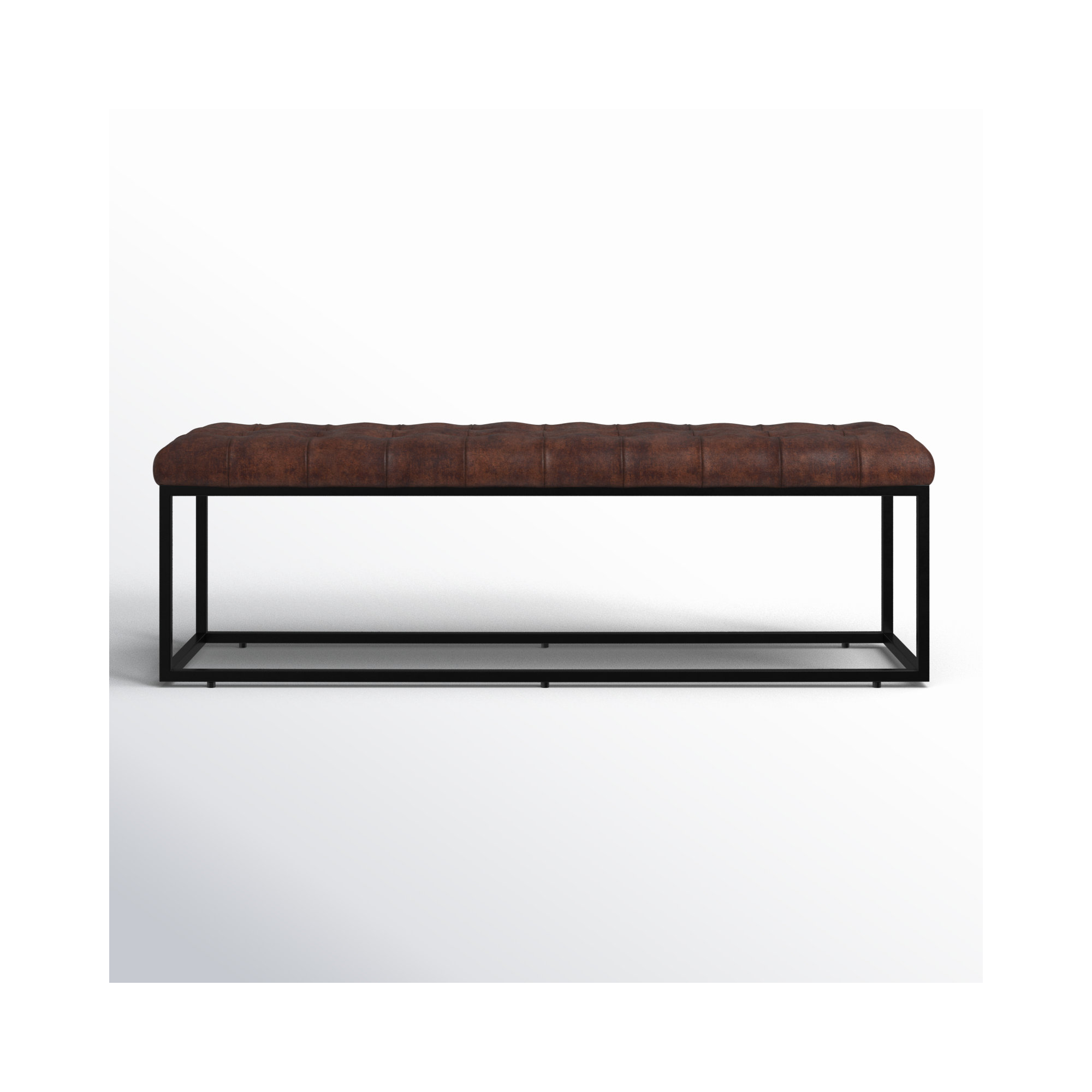 Pearson 50"-55" Genuine Leather Bench, 17.5" H x 55" W x 17" D, Dark Sienna Top Grain Leather