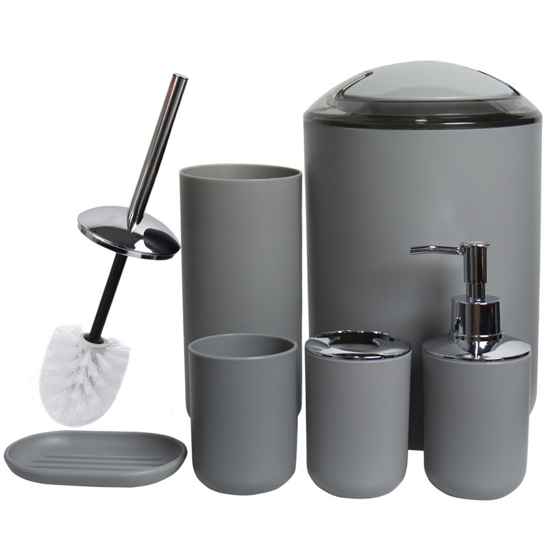 Balch Bathroom Accessory Set, Gray