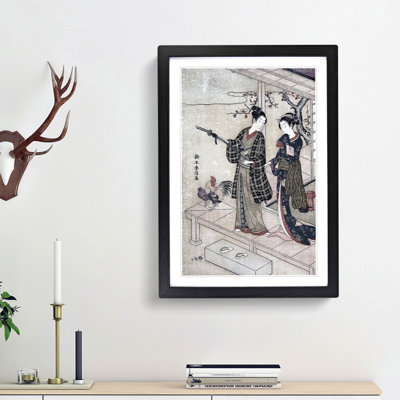 Gentleman Taking Leave of His Lady by Harunobu Suzuki - Picture Frame Painting Print