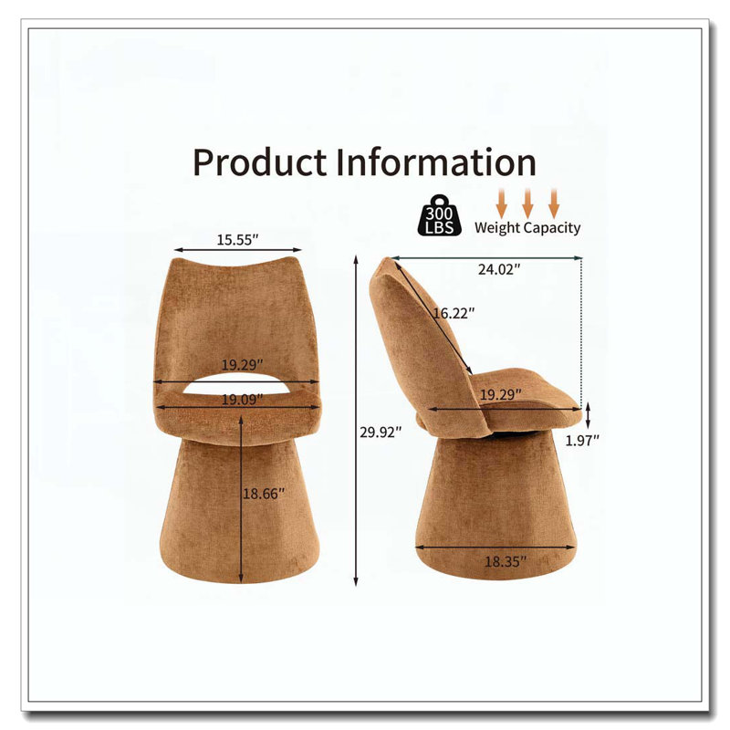 Chaise d'appoint rembourrée, Brown