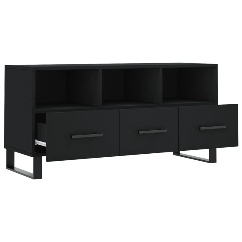 Melinson TV Cabinet 102x36x50 cm Engineered Wood, Black