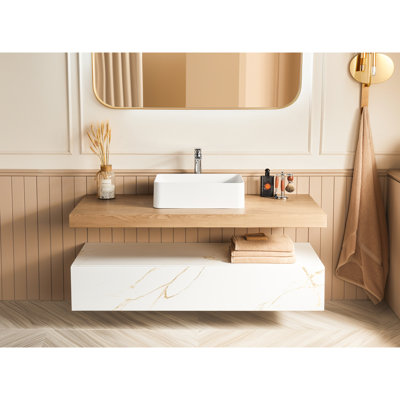 Lavabo vasque à surface solide blanc mat 20 po x 14 po - idéal pour les salles de bain modernes Lavabo facile à nettoyer et à entretenir