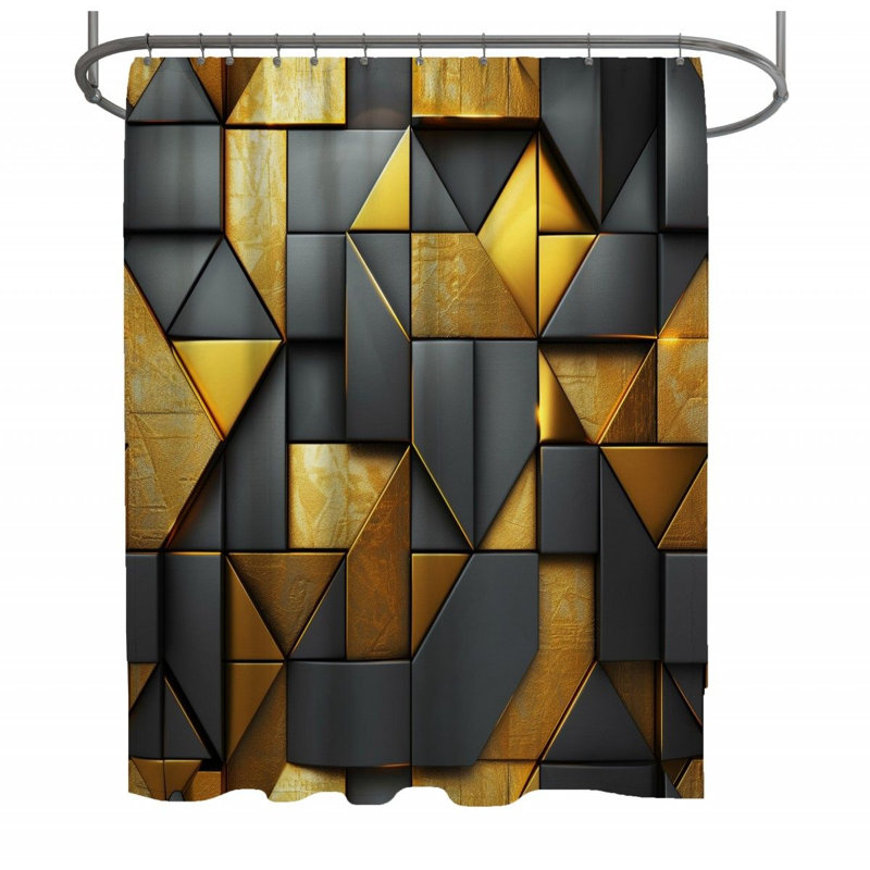 Abstract Geometry Visual Geometric Shower Curtain, 70" W x 93" L
