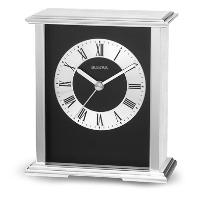 Modern & Contemporary Roman Numeral Metal Quartz Movement / Crystal Tabletop Clock in