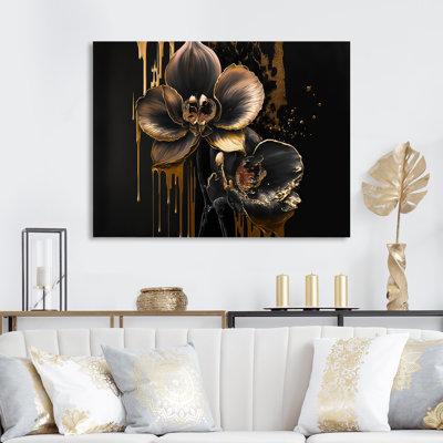 Black And Gold Orchid I - Orchid Wall Decor
