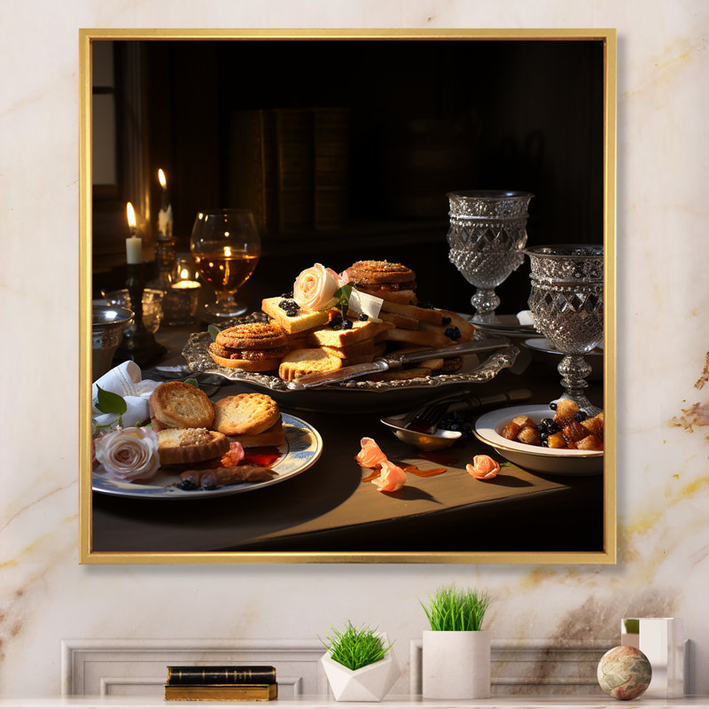Judaïsme Matzah, fête de la Pâque III - impression, Cadre flottant doré, H 16 po x l 16 po x P 1 po