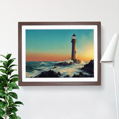 XH1022-8598X Sunrise And Lighthouse - Single Picture Frame Print