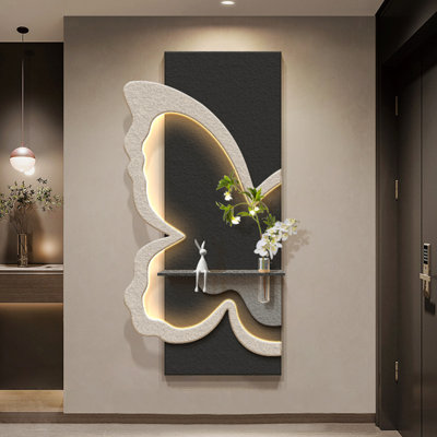 Black Manufactured Wood + Sandstone Wall art