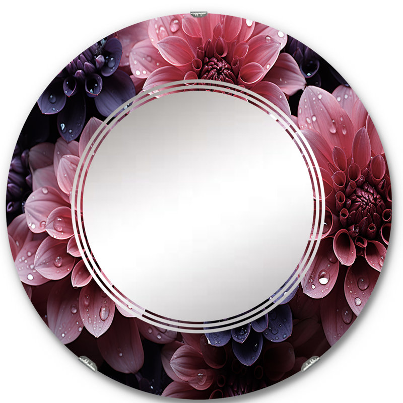 Morenvale - Miroir mural floral rond, 24 po x 24 po