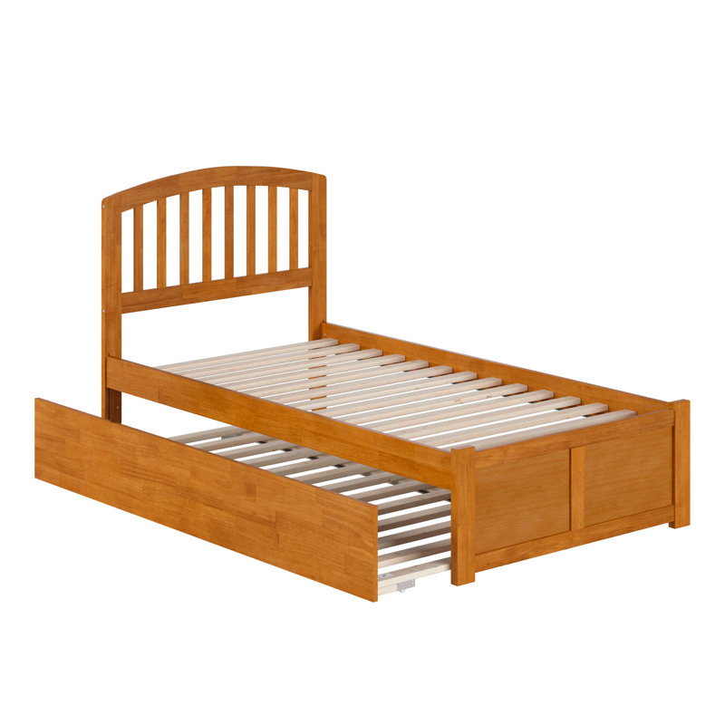 Marlton Solid Wood Platform Bed with Panel Footboard and Trundle, Twin