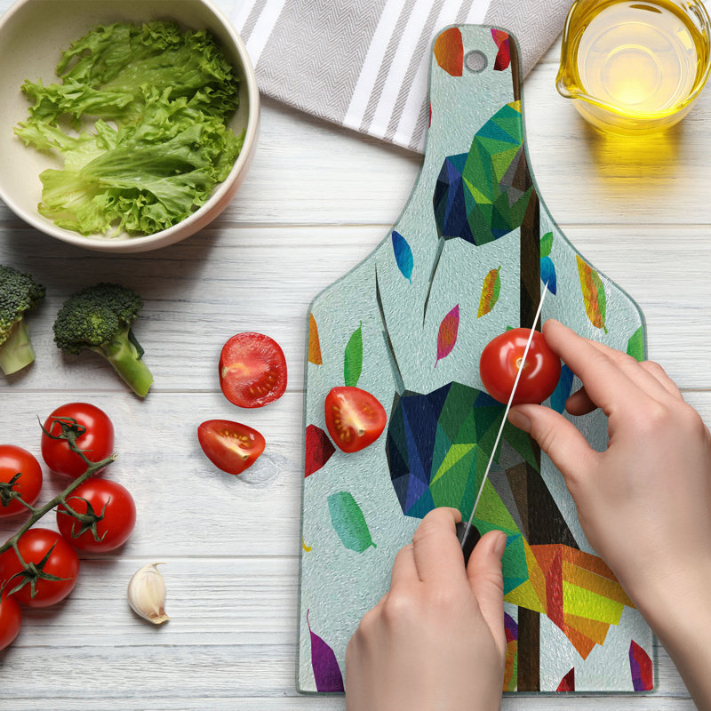 Multicolore planche à découper en verre trempé Ambesonne