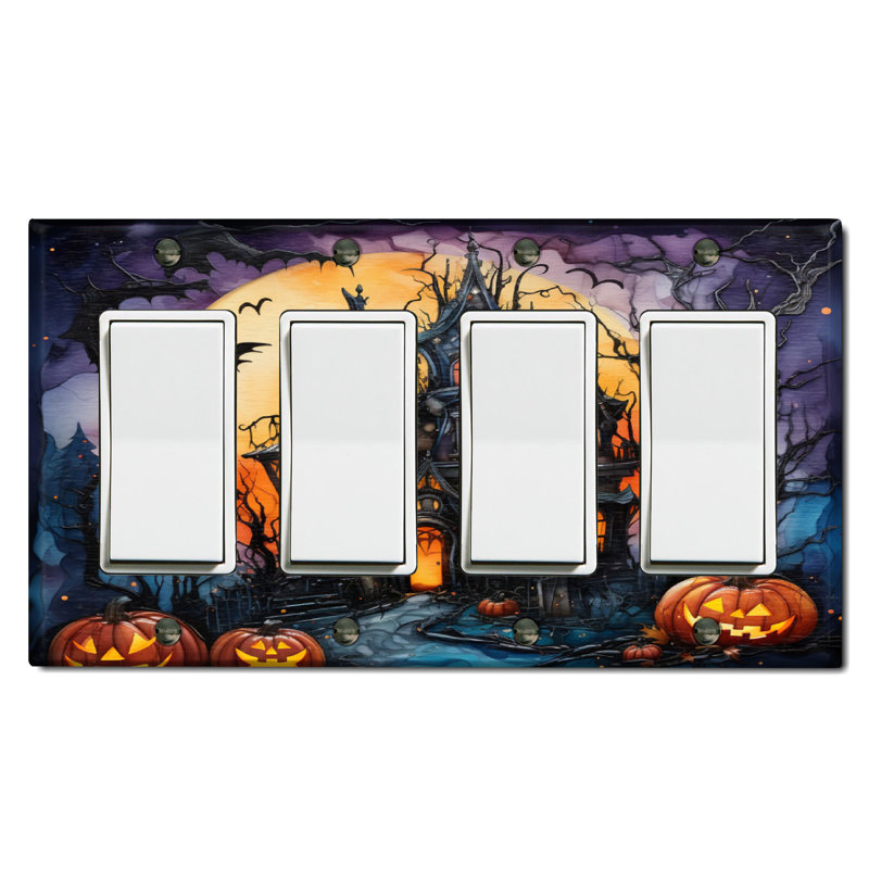 Plaque murale d'Halloween à 4 bandes