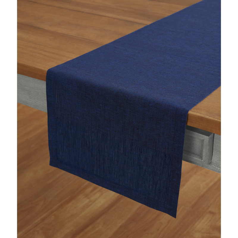 100% Pure Linen Table Runner - Athena, 156" x 14", Royal Blue