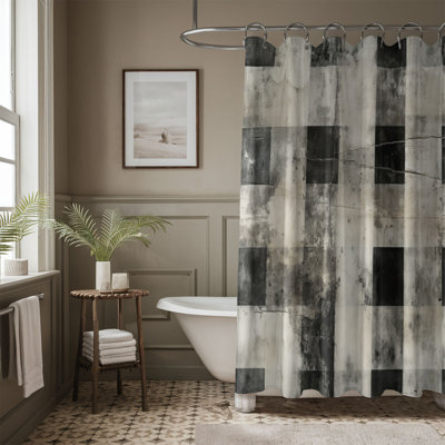 Worn Checks - Premium Shower Curtain