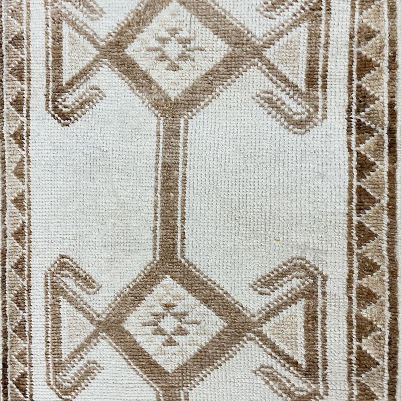  Handmade Turkish Oushak Wool Runner
