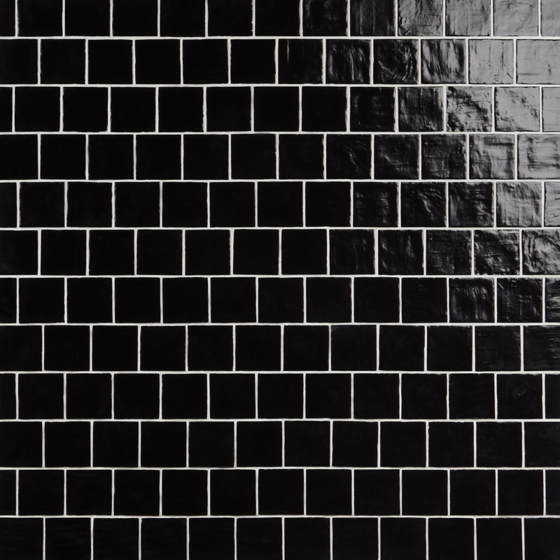 Carreau de faïence murale 4 "x 4" à finition satinée Bond Tile Southampton (5,38 pieds carrés / caisse), Noir