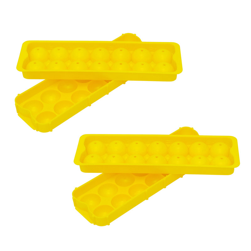 Petit plateau à boules de glace - ensemble de 2 - jaune, Jaune