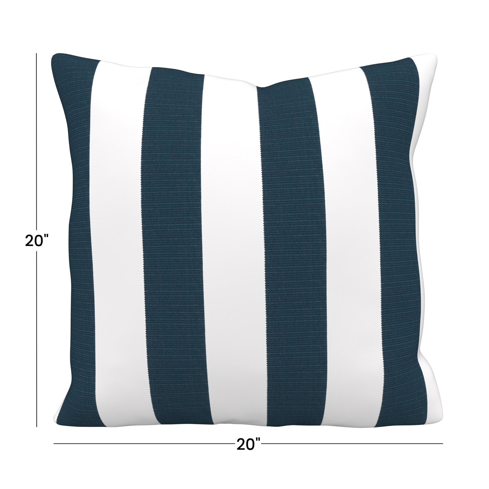 Amala Outdoor/Indoor Throw Pillow, Sunbrella® Refuge Indigo Striped
