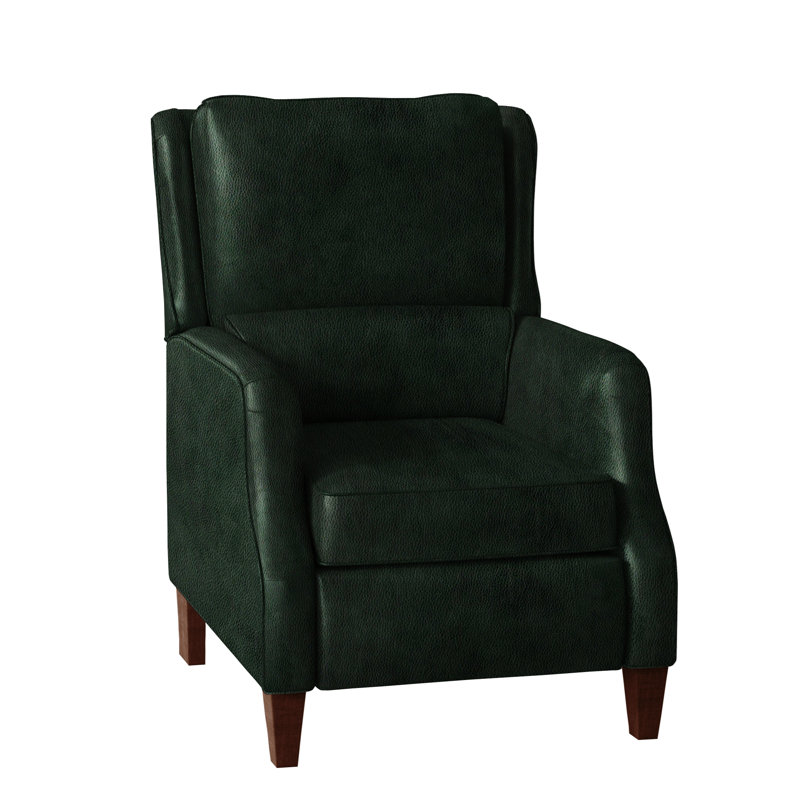 Fauteuil inclinable Schaumburg, Cuir véritable gris clair Aline, Acajou, Manuel