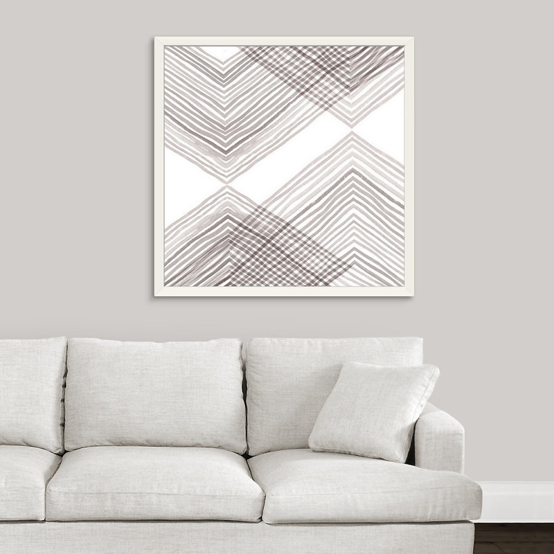 "novogratz" dusty lilas arrow i ", reproduction d’art encadrée, H 15 po x l 15 po x P 1 po, Cadre blanc