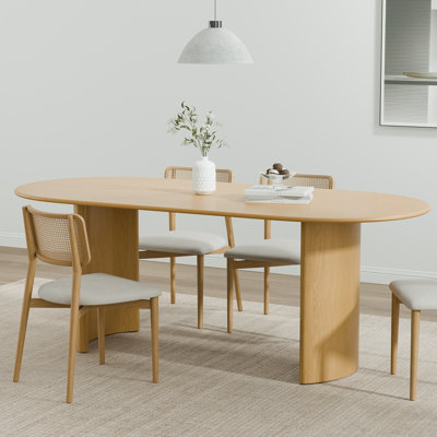 Oval Wood Dining Table with 2 Legs