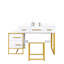 Ensemble de coiffeuse avec miroir, commode avec table de chevet et 4 tiroirs-1039334111