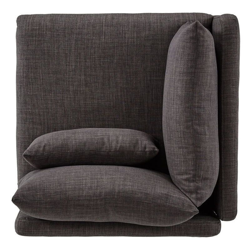 Poyner Upholstered Accent Chair, Dark Grey Linen