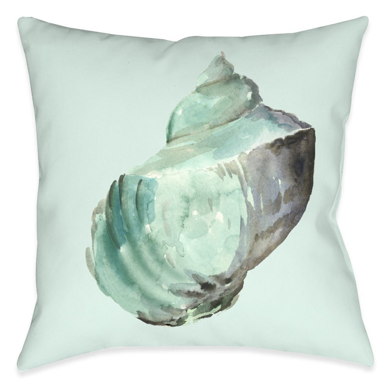 Shell In Mint Throw Pillow