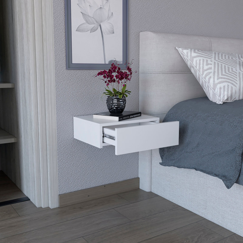 Table de chevet de style contemporain, Blanc