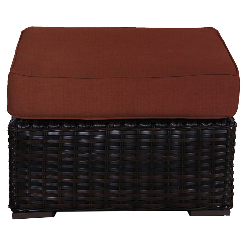 Repose-pieds d'extérieur avec coussin Sireci, Henné