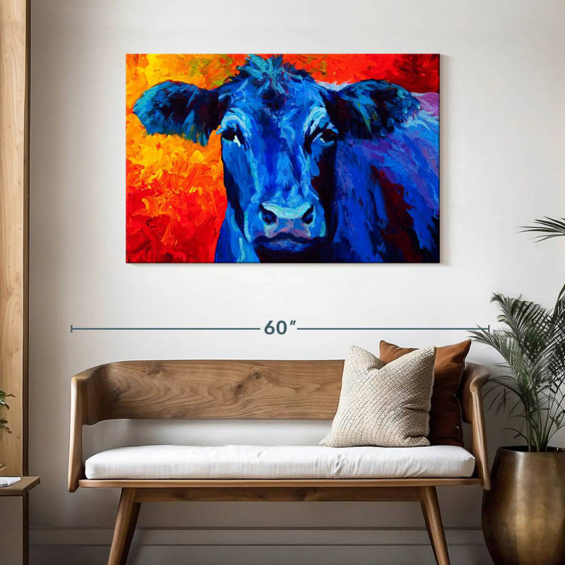 Brampt Blue Cow, 30" H x 45" W