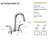 11.97" Bathroom Faucet Finish, 2, 360 Swivel Spout, Deck Mounted, , Stain , Plate Sink In , Swivel, Stain-,-122398798