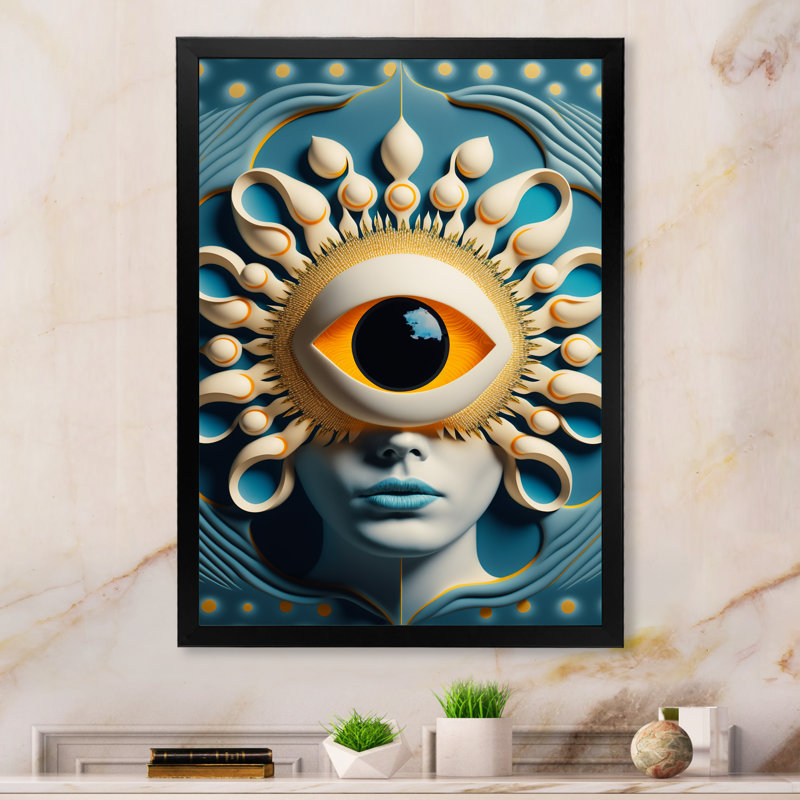 Oeil radieux du spectateur II - reproduction sur toile, H 20 po x l 12 po x P 1 po, Impression noire sur toile encadrée