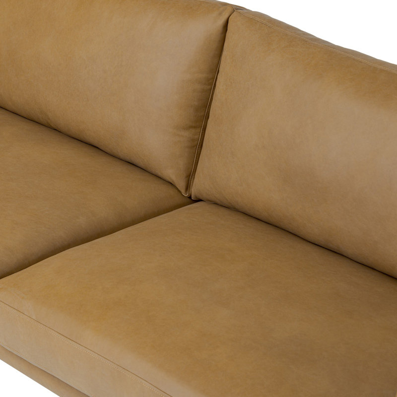 Melle Sofa-87"-Omari Natural, Lipari Camel Genuine Leather