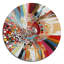 Œuvres abstraites pois et triangles - Art mural abstrait géométrique en métal rond-88628948