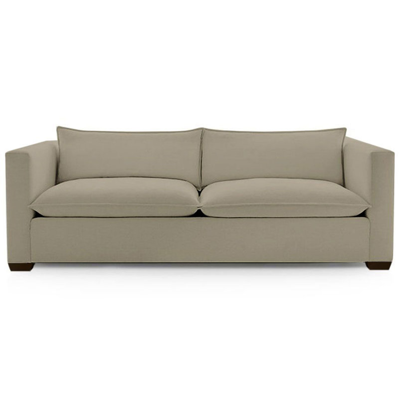 Causeuse modulaire à 2 accoudoirs en laine café, Laine gris clair