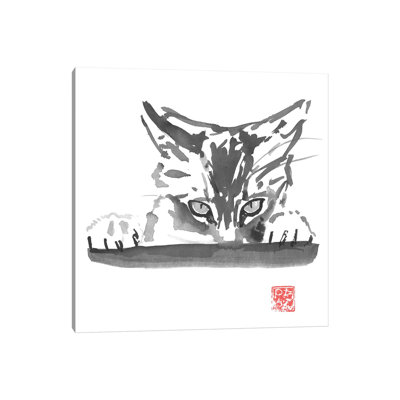 «Smelling Cat» par Péchane, reproduction d'art sur toile tendue