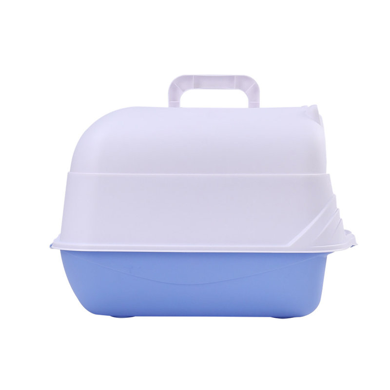 Polyethylene Plastic Litter Box with Scoop, Blue