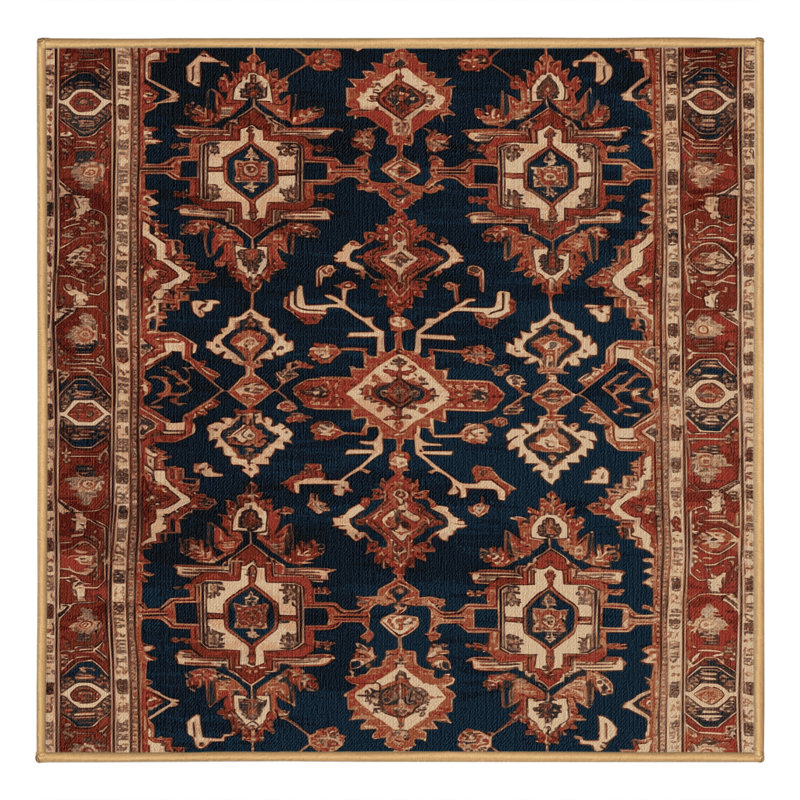 Tapis brun lavable à la machine, Carré 6 pi