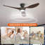 Ventilateur de plafond encastré 52 po avec lumière DEL et télécommande noir avec noyer Jacara-399724560