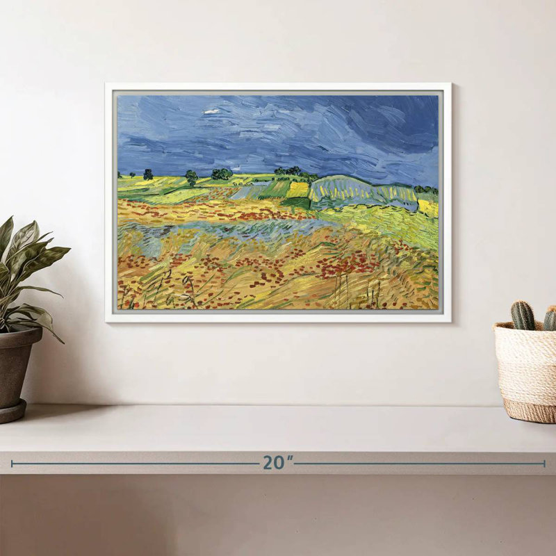Les champs, Cadre flottant blanc, 13 po x 9 po