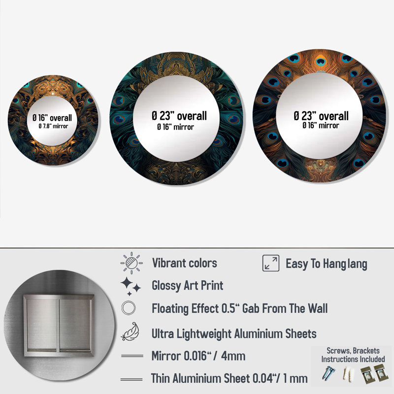 Lorenzana Metal Round Mirror