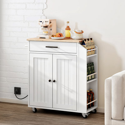 Rolling Kitchen Island with Power Outlet