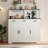 Farmhouse Sideboard Buffet with Microwave Stand, Barn Doors Buffet Storage Cabinet with Drawers and Shelves, Wood Coffee Bar Cabinet for Kitchen, Dining Room, Living Room-1437339470